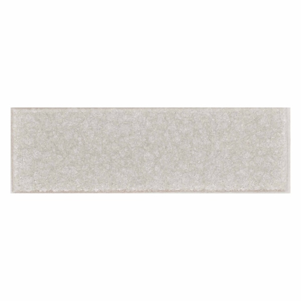 Frosted Icicle 3 In. X 9 In. Glossy Glass Ice White Subway Tile, 20PK